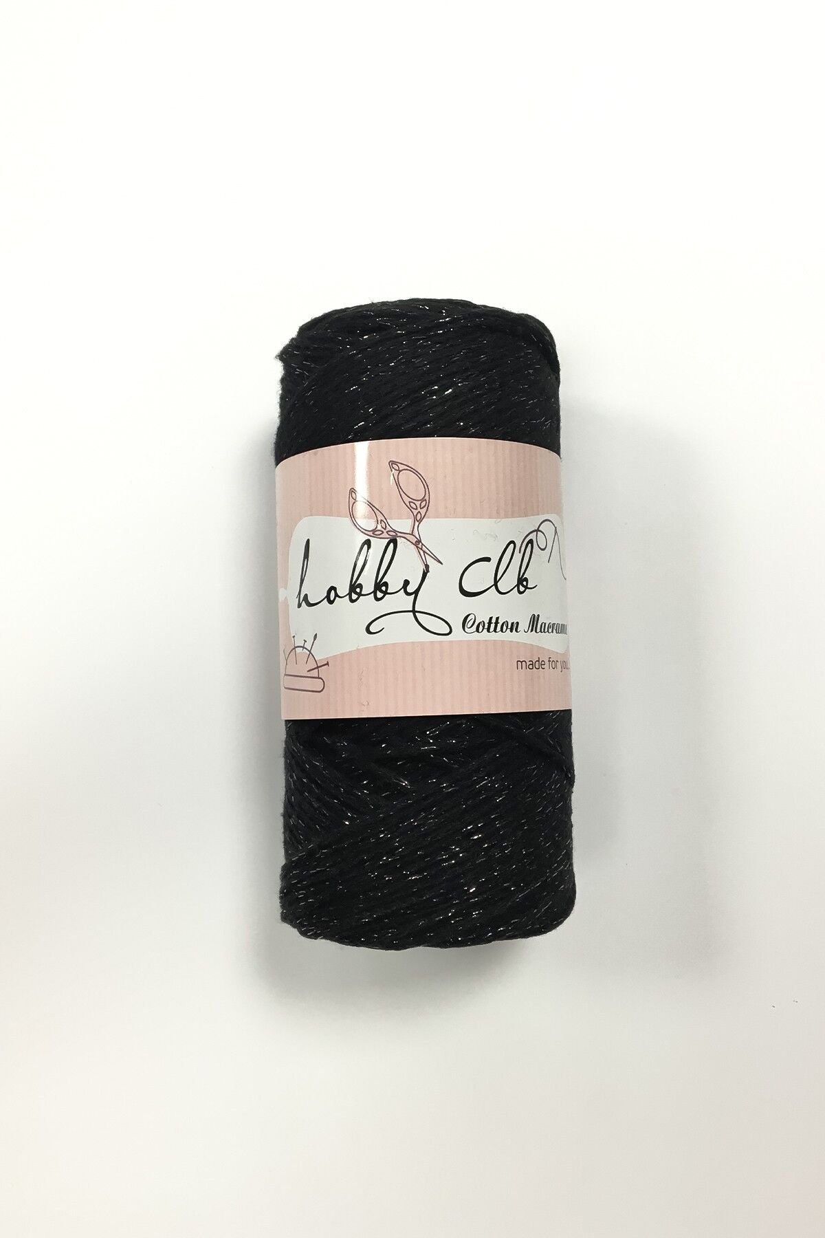 HOBBY CLUB SİMLİ SİYAH COTTON MACRAME İP