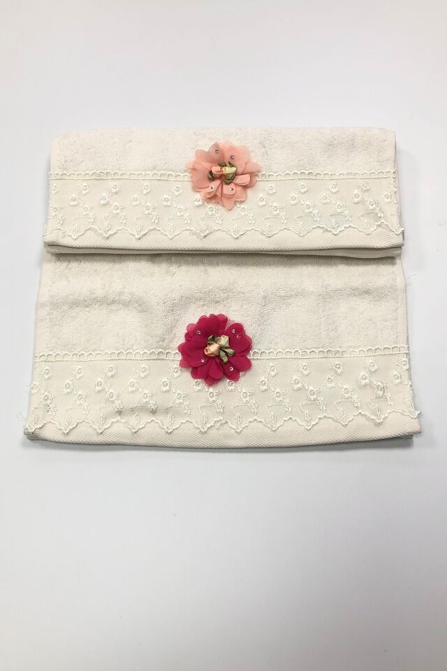Bamboo 2'li El Havlusu Seti – 30x50 cm Krem Renk | Doğal ve Yumuşak