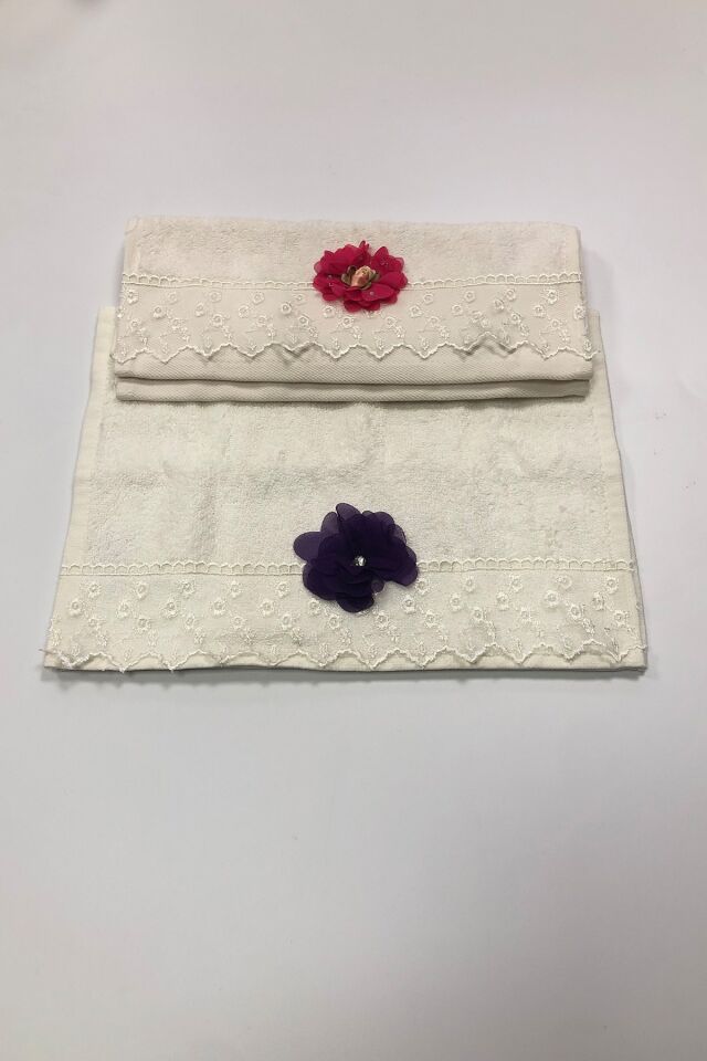 Bamboo 2'li El Havlusu Seti – 30x50 cm Krem Renk | Yumuşak ve Emici