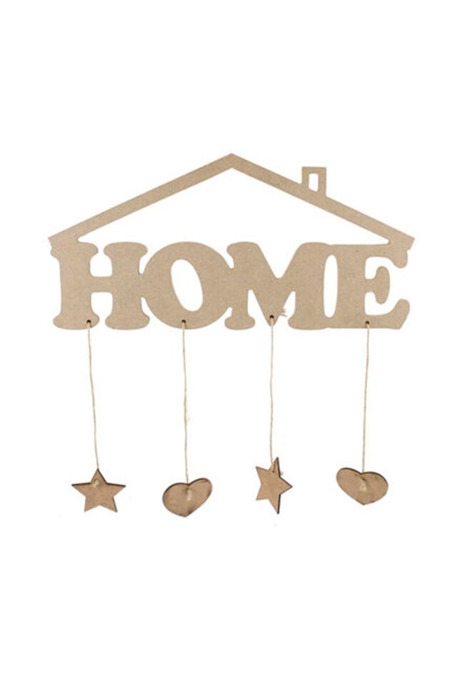 Ahşap MDF “Home” Yazılı Duvar Süsü – Boyanabilir Dekoratif Yazı