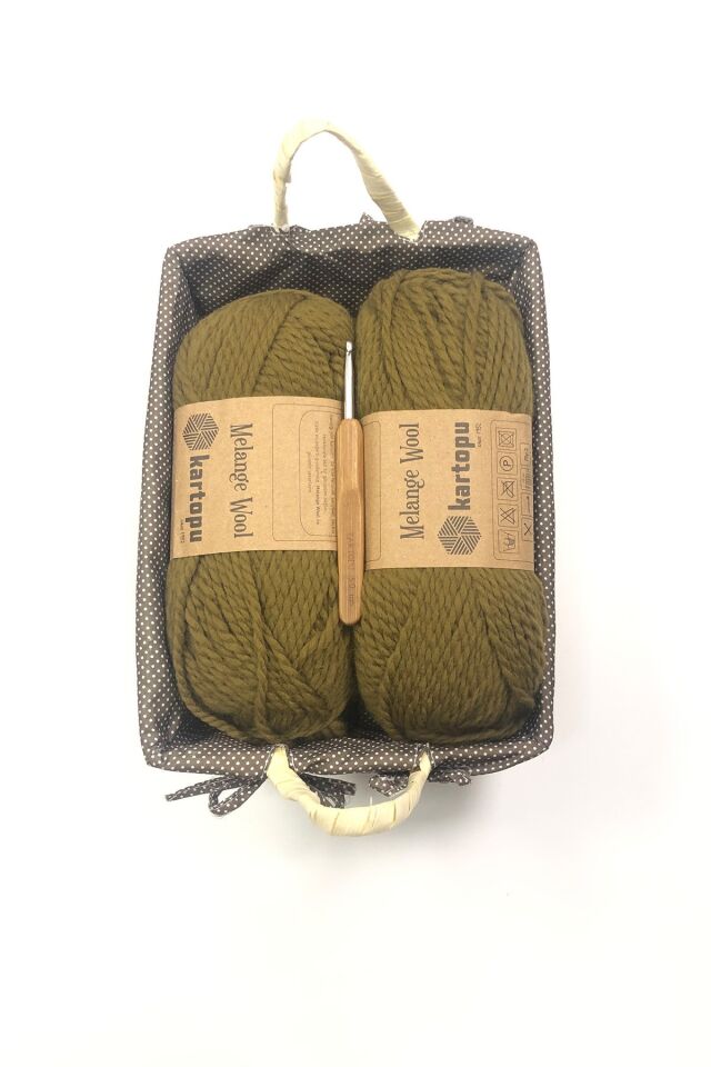 KARTOPU MELANGE WOOL İP VE TIĞ SETİ