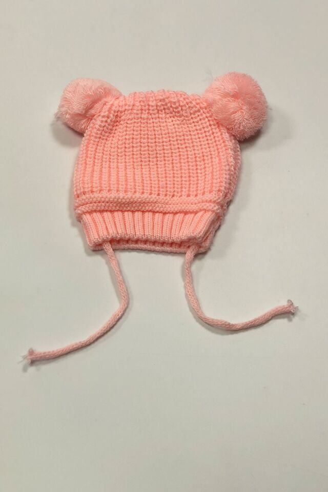 TRİKO ÇİFT PONPONLU İPLİ BEBE BERE 0-6