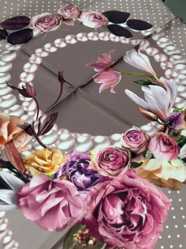 Armine Saf İpek Renkli Eşarp - 88x88 cm