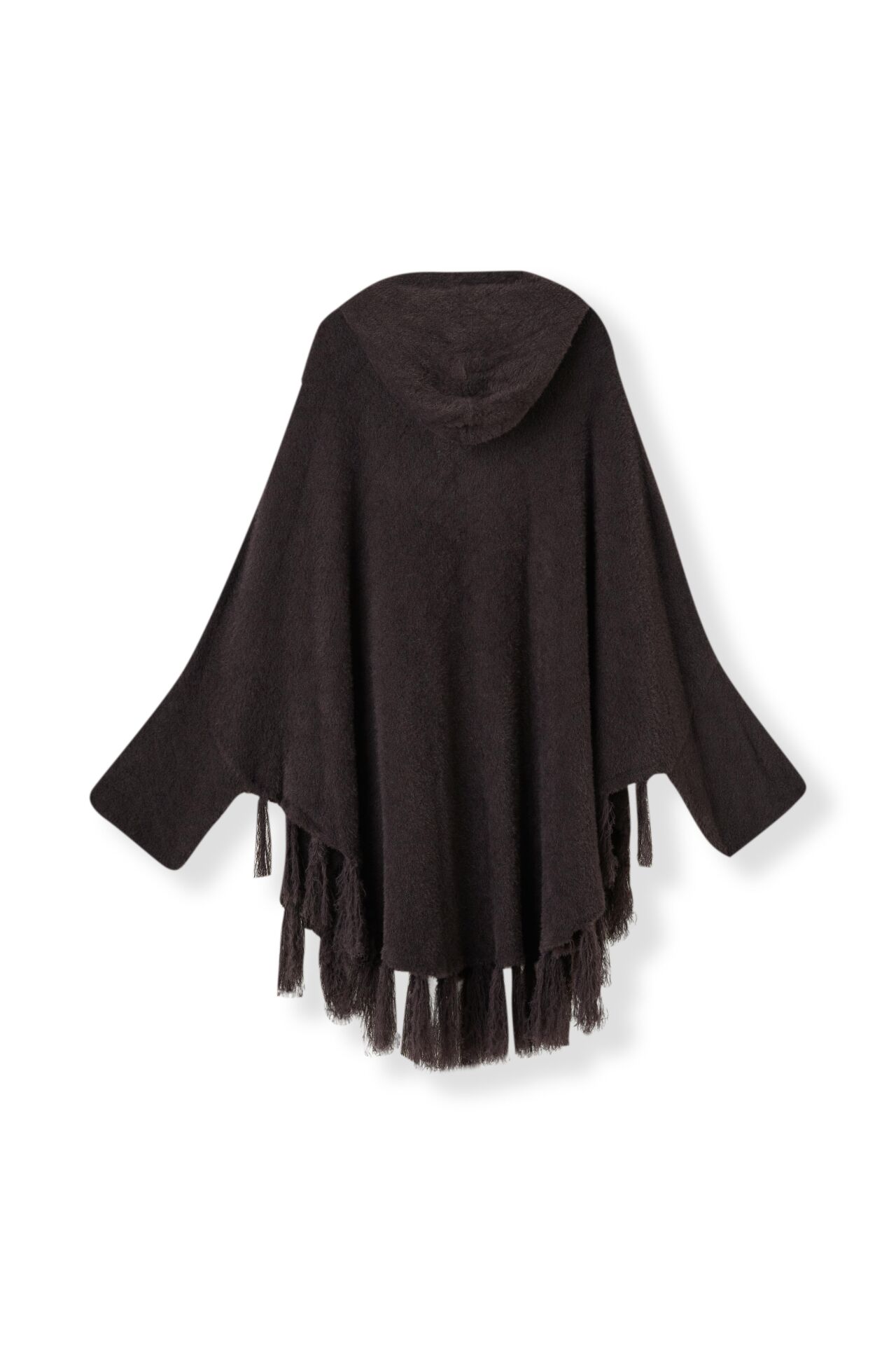 Kadın  Kapüşonlu Dokulu Panço