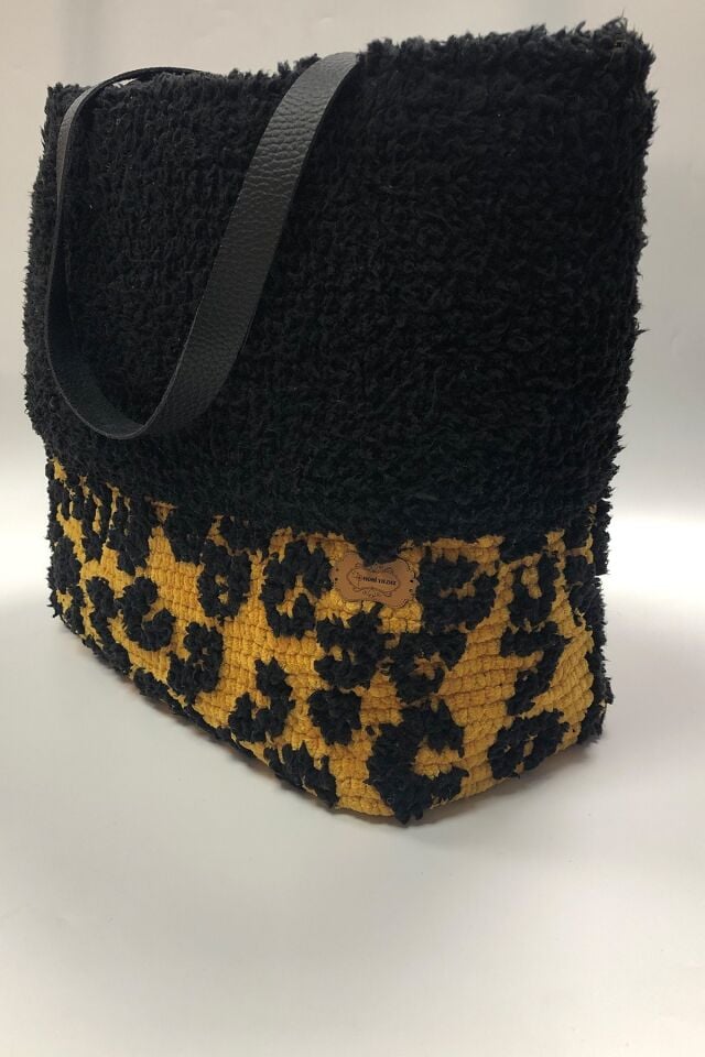 HOBİ YILDIZ LEOPAR DESENLİ ÇANTA BÜYÜK BOY